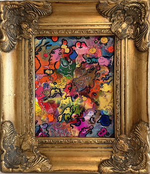Serg Graff Lovers Original Abstract Painting, Colorful Contemporary Pop Art