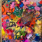 Serg Graff Lovers Original Abstract Painting, Colorful Contemporary Pop Art