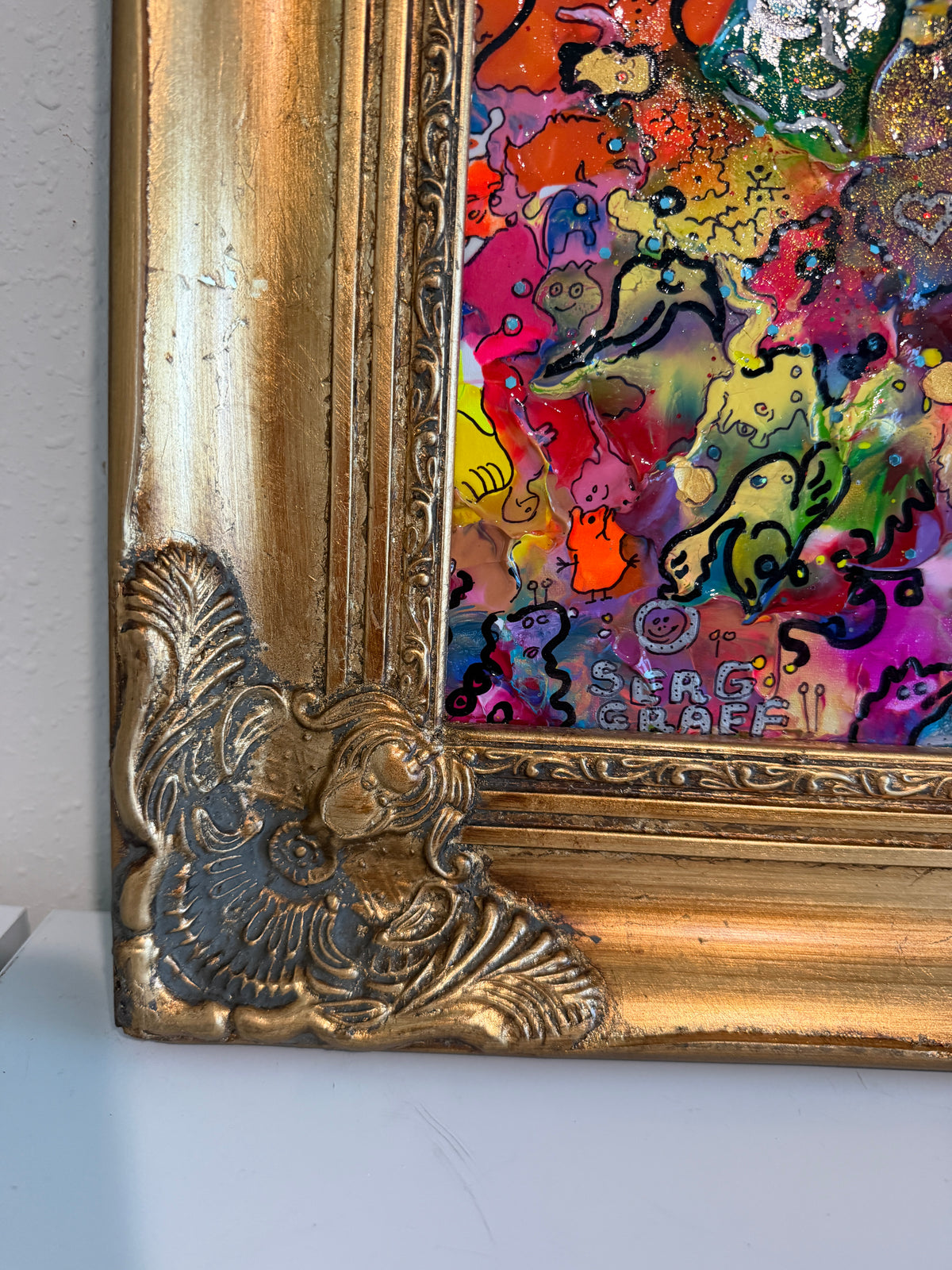 Serg Graff Lovers Original Abstract Painting, Colorful Contemporary Pop Art