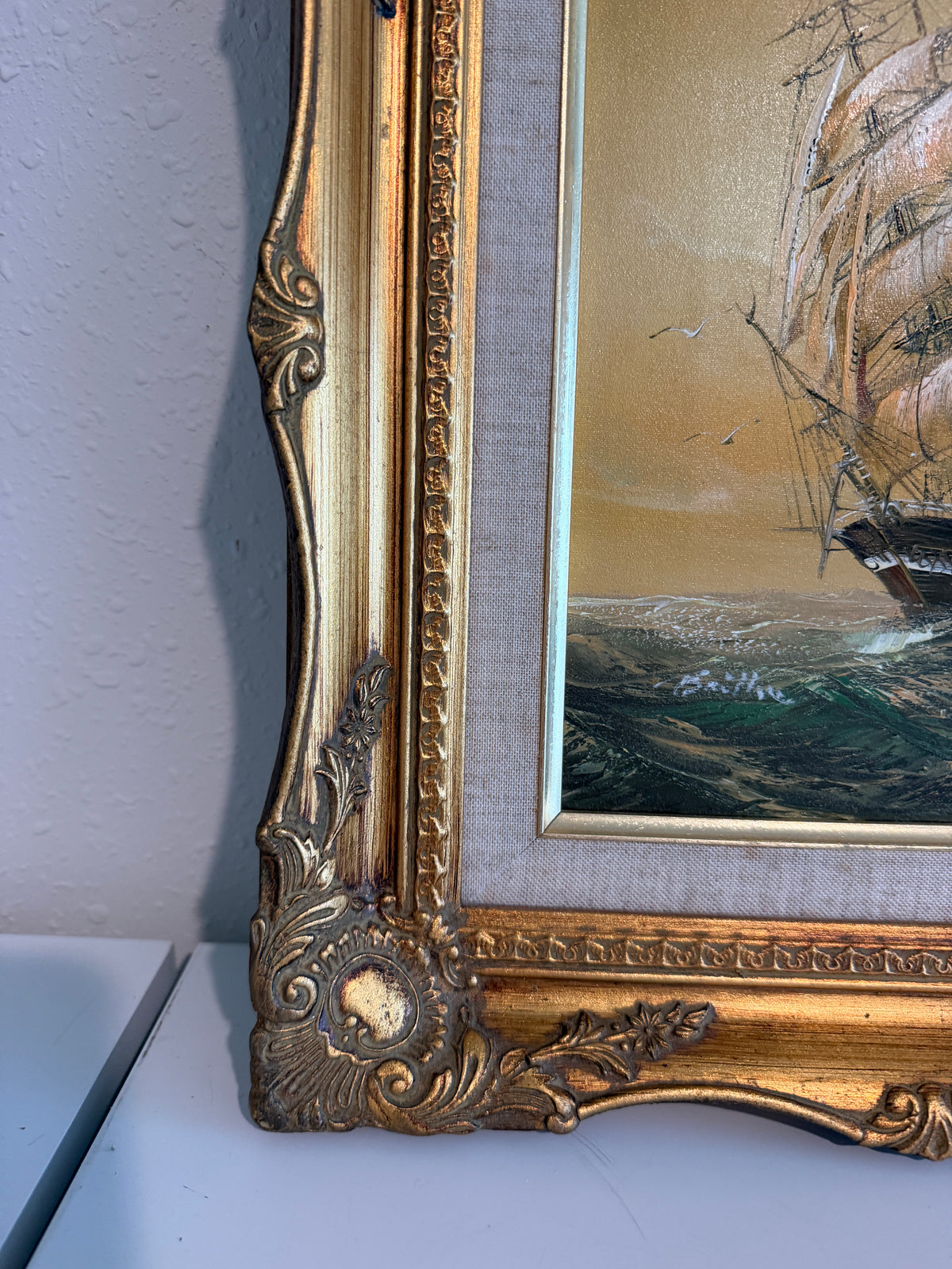 Baill Tall Ship Oil Painting Sailing Ship Seascape, Maritime Nautical Wall Art