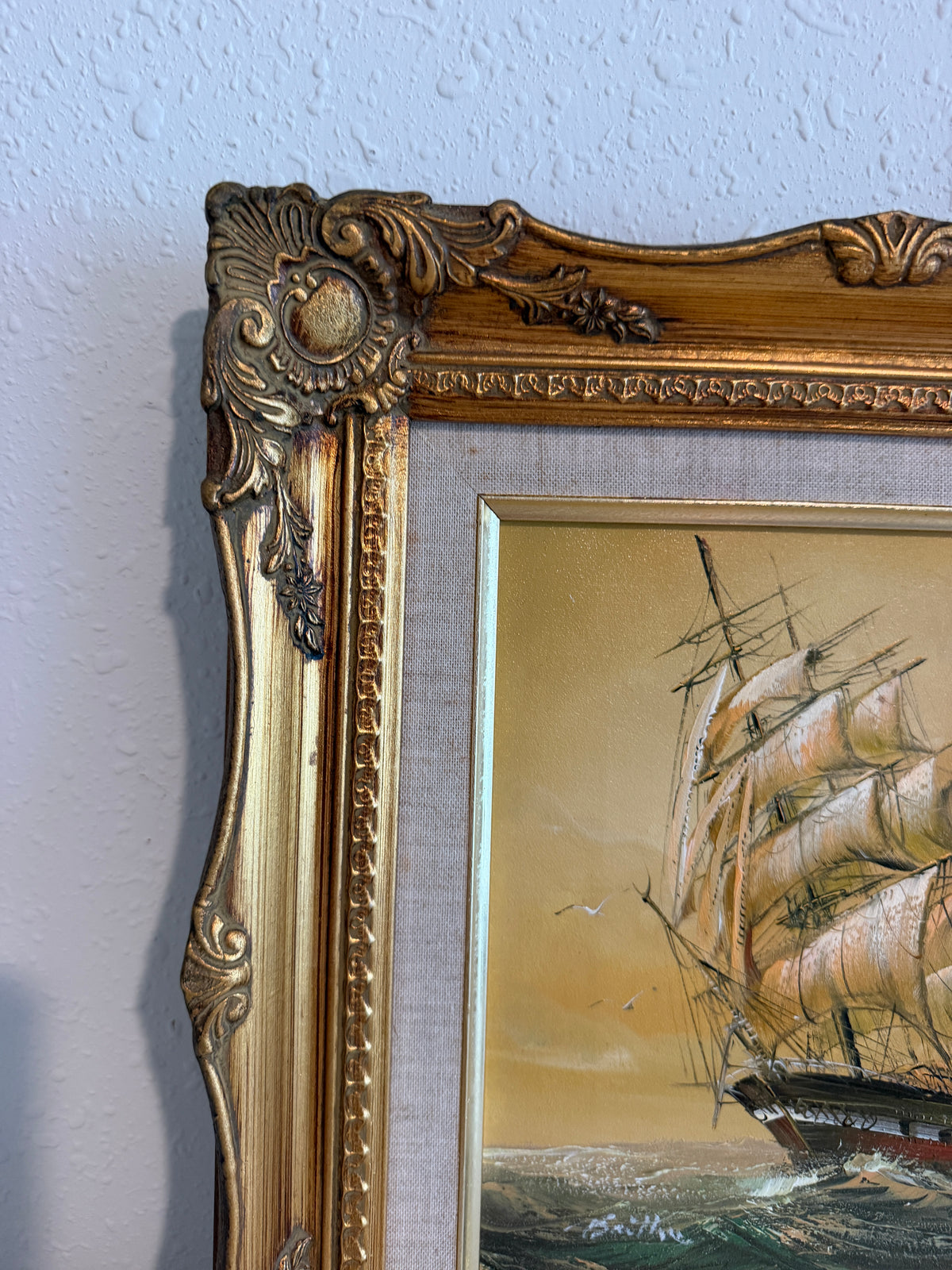 Baill Tall Ship Oil Painting Sailing Ship Seascape, Maritime Nautical Wall Art