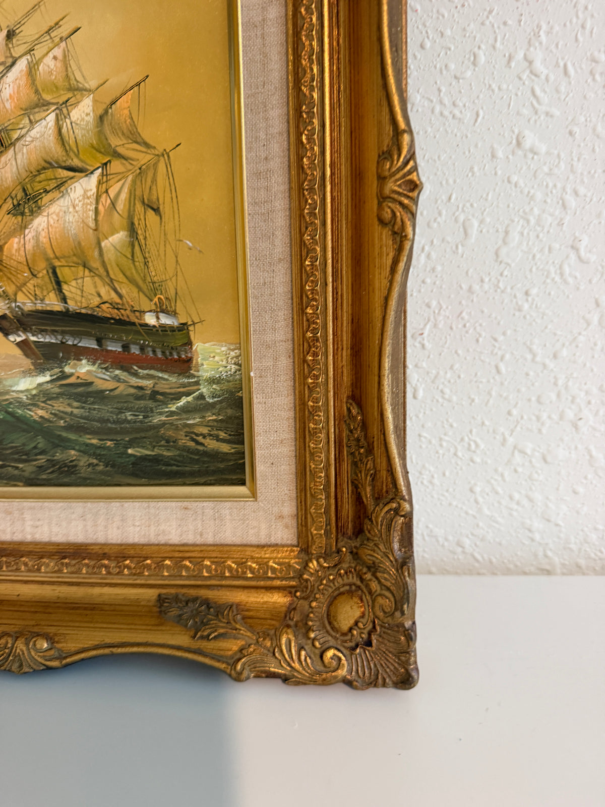 Baill Tall Ship Oil Painting Sailing Ship Seascape, Maritime Nautical Wall Art