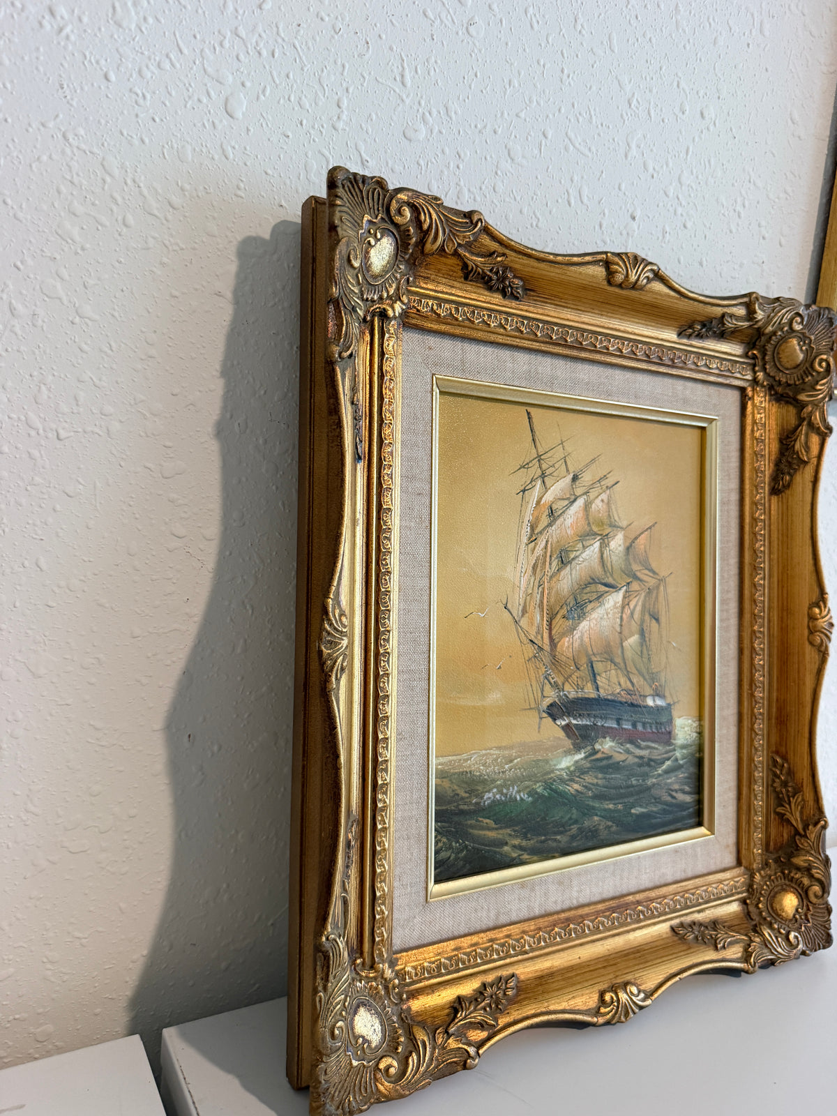 Baill Tall Ship Oil Painting Sailing Ship Seascape, Maritime Nautical Wall Art
