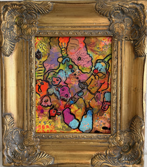Serg Graff "Juggling Clown Original Abstract Painting Colorful Contemporary Art
