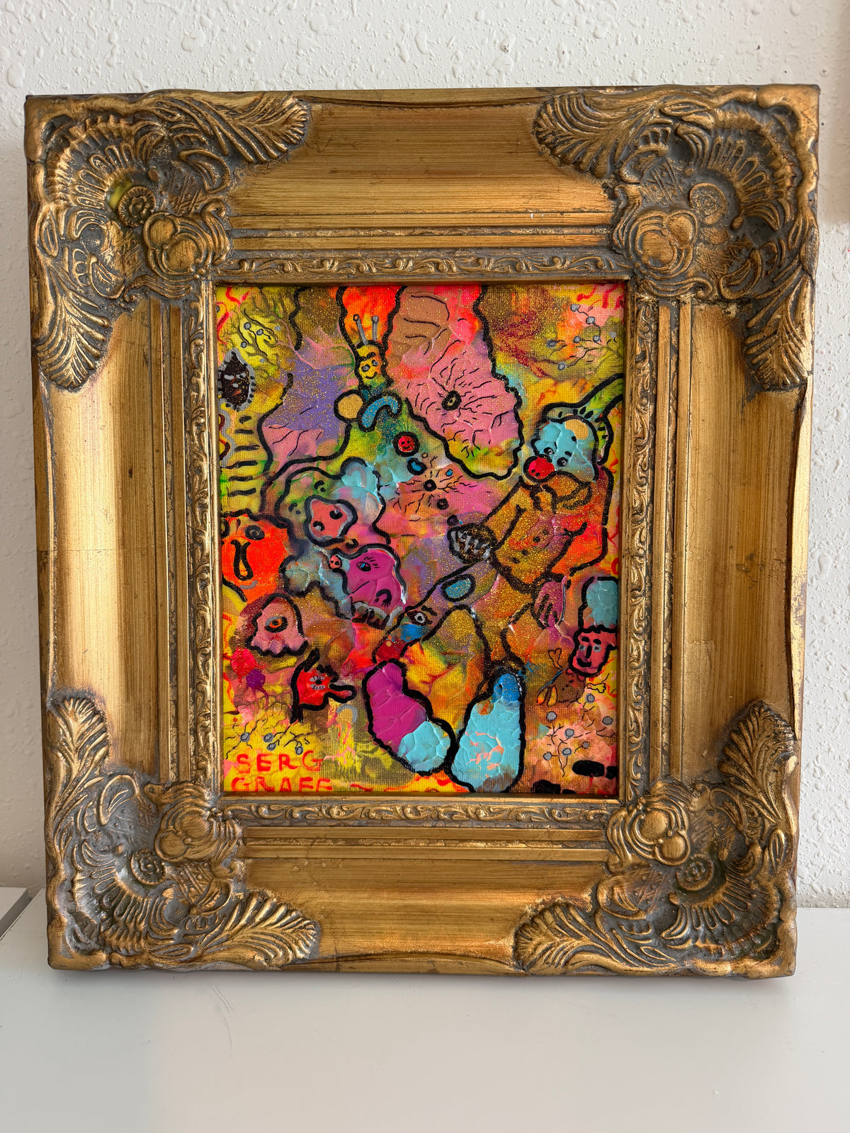 Serg Graff "Juggling Clown Original Abstract Painting Colorful Contemporary Art