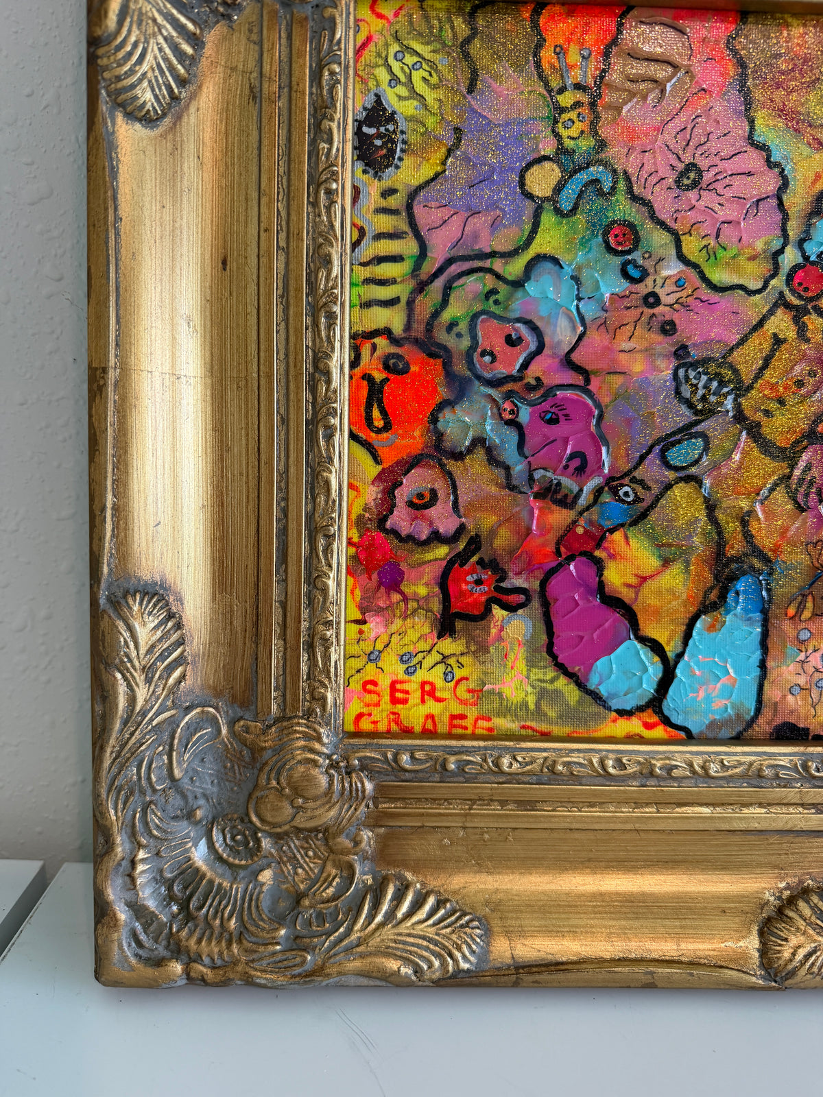 Serg Graff "Juggling Clown Original Abstract Painting Colorful Contemporary Art