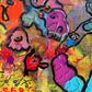 Serg Graff "Juggling Clown Original Abstract Painting Colorful Contemporary Art