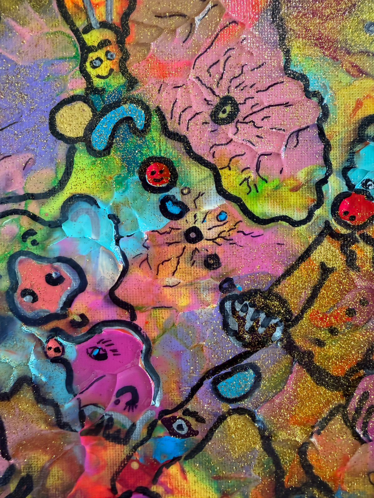 Serg Graff "Juggling Clown Original Abstract Painting Colorful Contemporary Art