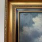 Vintage Signed Oil Painting Stormy Sea Fishing Boats Maritime Seascape Framed