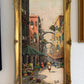 Antonio De Vity (1901-1993) Oil Painting Italian Street Market Scene Cityscape