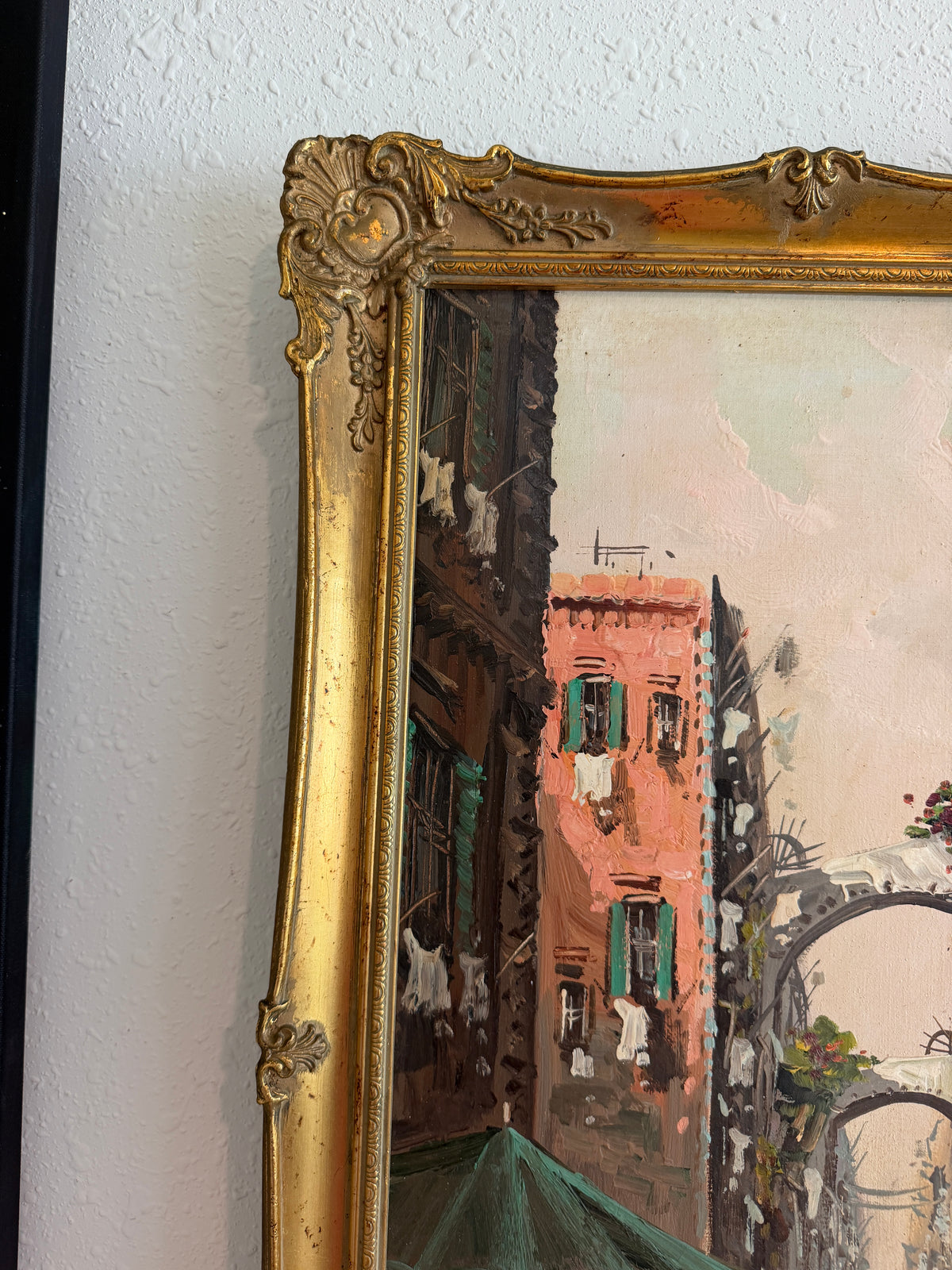 Antonio De Vity (1901-1993) Oil Painting Italian Street Market Scene Cityscape