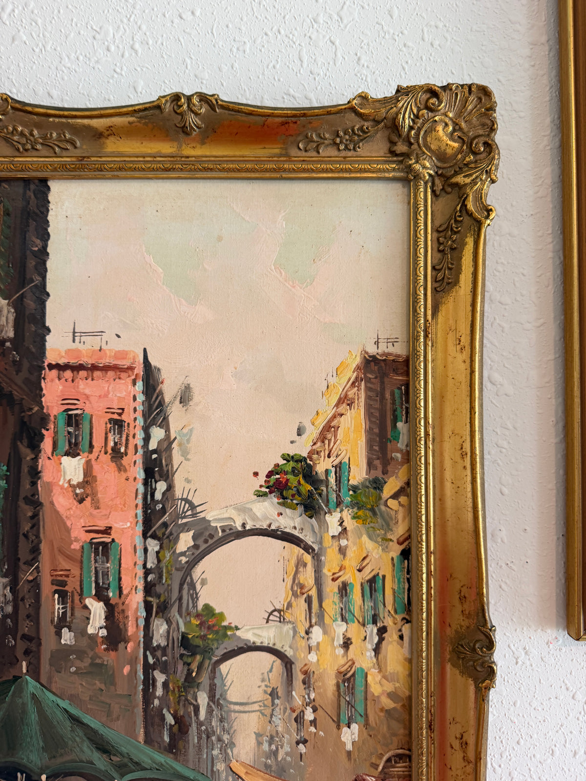 Antonio De Vity (1901-1993) Oil Painting Italian Street Market Scene Cityscape