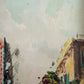 Antonio De Vity (1901-1993) Oil Painting Italian Street Market Scene Cityscape