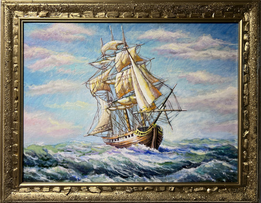 Oil Painting, Canvas Art, Canvas Painting, Seascape Painting, Big Ship –