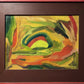 Virginia Barry Original Abstract Painting on Board, Custom Frame