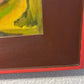 Virginia Barry Original Abstract Painting on Board, Custom Frame