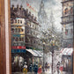 Listed Artist C. Burnett oil painting on canvas Paris street view Gold Frame COA