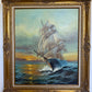 Preston Willis Signed Original Oil Painting Tall Ship Seascape Framed Maritime