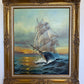 Preston Willis Signed Original Oil Painting Tall Ship Seascape Framed Maritime