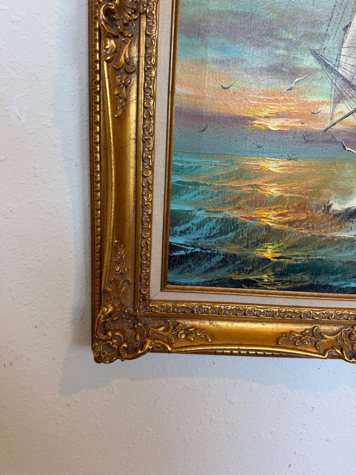 Preston Willis Signed Original Oil Painting Tall Ship Seascape Framed Maritime