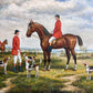 M. Aarinon Original Oil Painting, English Fox Hunt Scene, Horses & Hounds