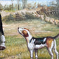 M. Aarinon Original Oil Painting, English Fox Hunt Scene, Horses & Hounds