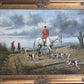 M. Aarinon Original Oil Painting, English Fox Hunt Scene, Horses & Hounds