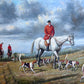 M. Aarinon Original Oil Painting, English Fox Hunt Scene, Horses & Hounds