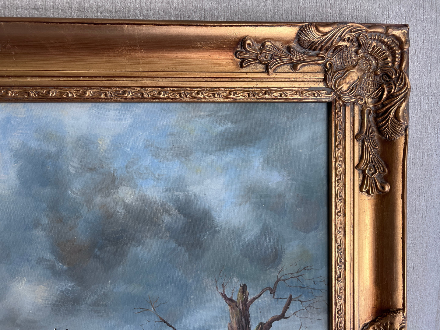 M. Aarinon Original Oil Painting, English Fox Hunt Scene, Horses & Hounds