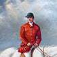 M. Aarinon Original Oil Painting, English Fox Hunt Scene, Horses & Hounds