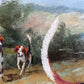 M. Aarinon Original Oil Painting, English Fox Hunt Scene, Horses & Hounds