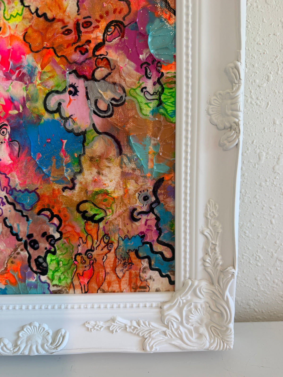 Serg Graff "Phantom Theatre" Original Acrylic Painting Whimsical Abstract Framed
