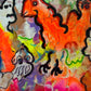 Serg Graff "Phantom Theatre" Original Acrylic Painting Whimsical Abstract Framed