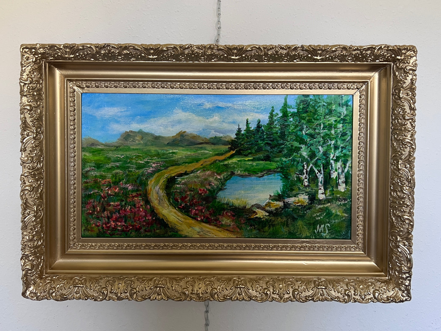 Landscape by Max Shekhter (b. 1938) – Original Oil Painting on board, Framed
