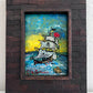 Serg Graff Original Pirate Ship Painting Black Wake Acrylic Nautical Art