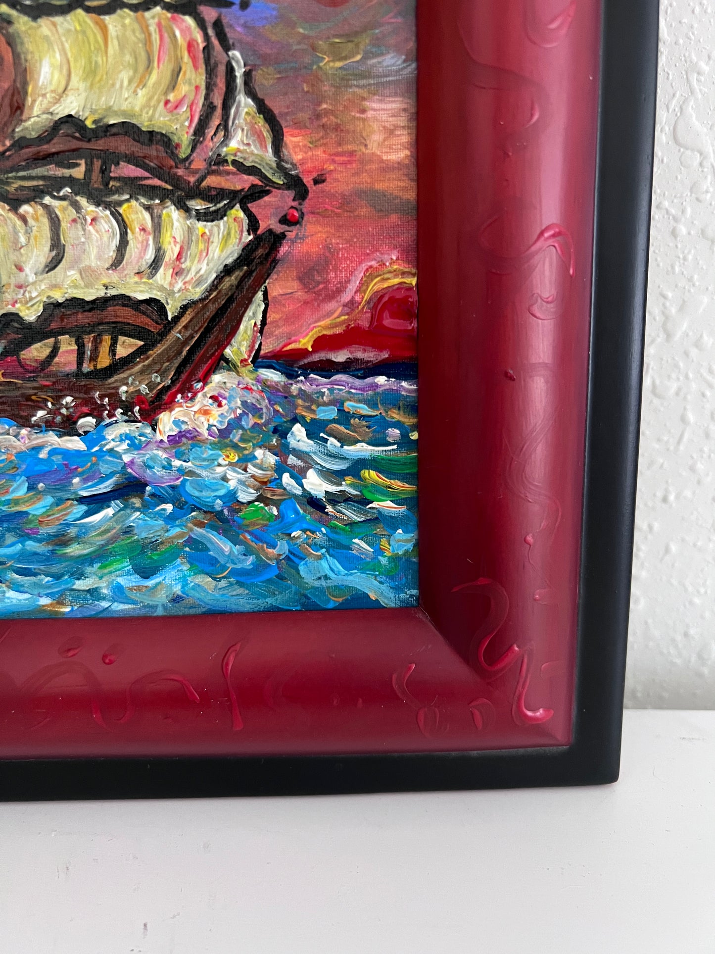 Serg Graff Original Pirate Ship Painting "Brimkeil" Acrylic Nautical Art