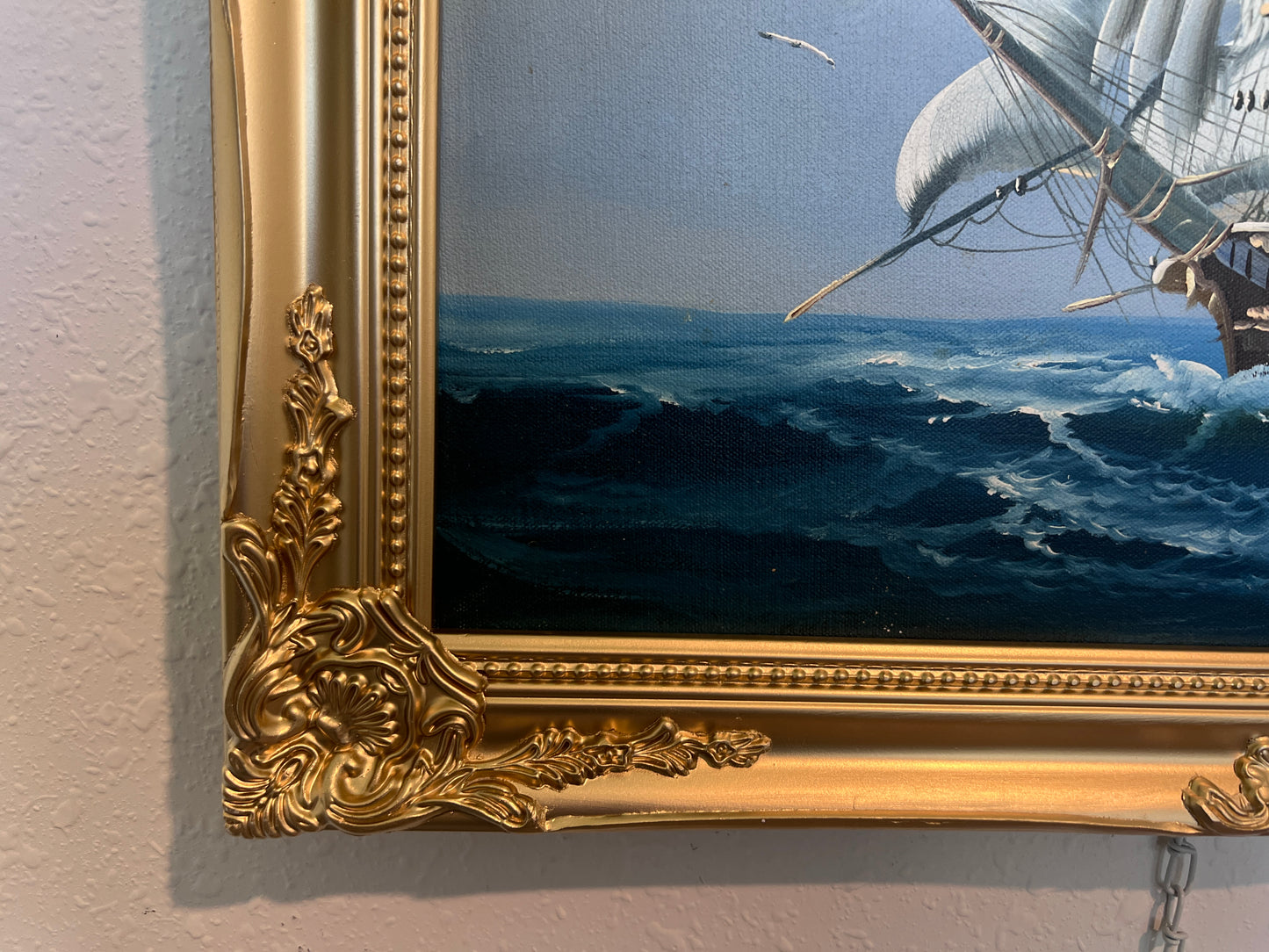 Ronald Original Oil Painting Tall Ship at Sea Maritime Nautical Ocean Seascape