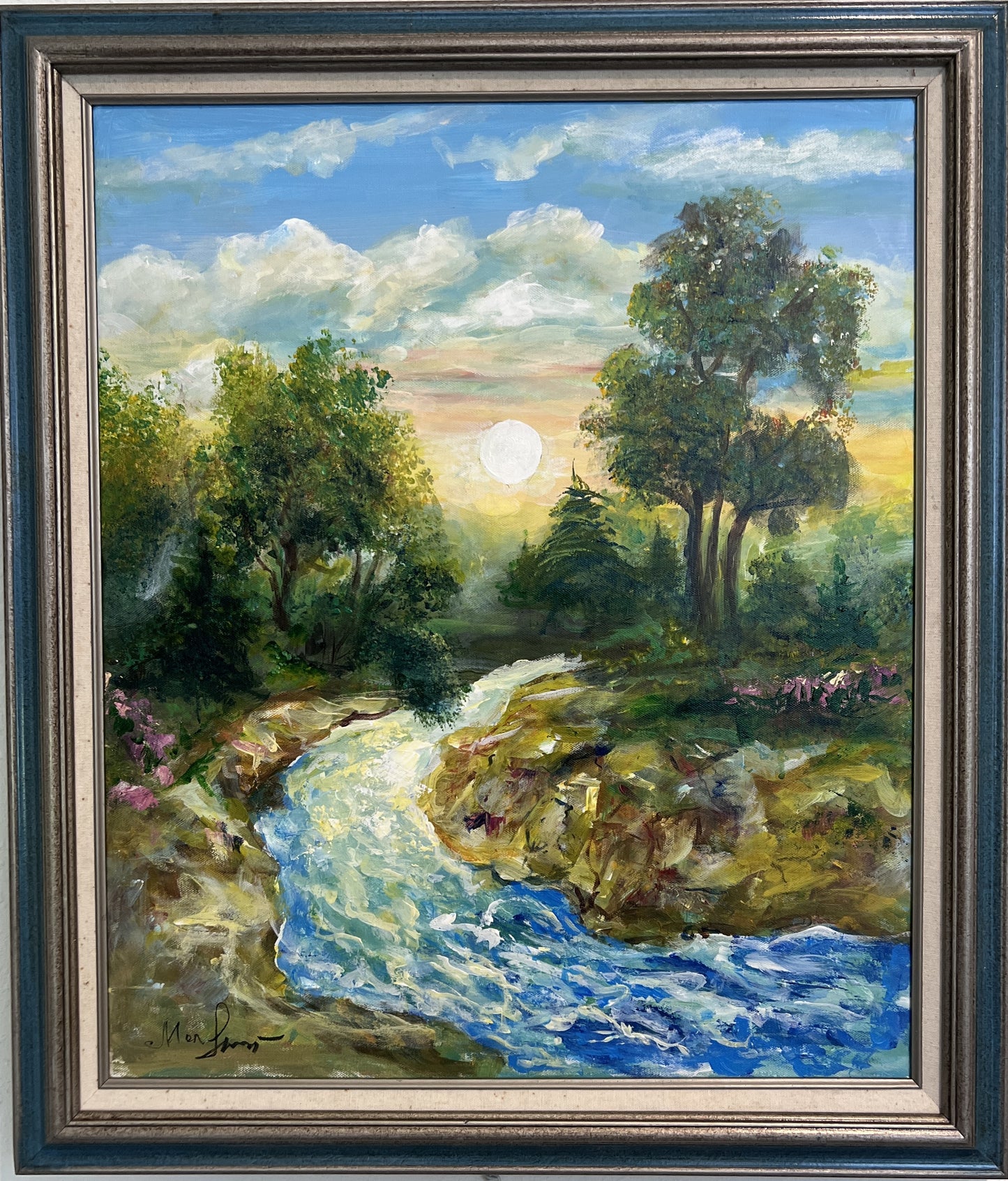 Landscape by Max Shekhter (b. 1938) – Original Oil Painting on canvas, Framed