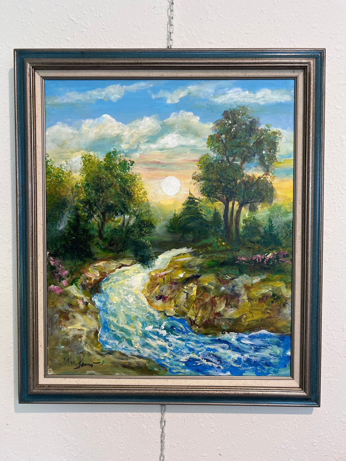 Landscape by Max Shekhter (b. 1938) – Original Oil Painting on canvas, Framed