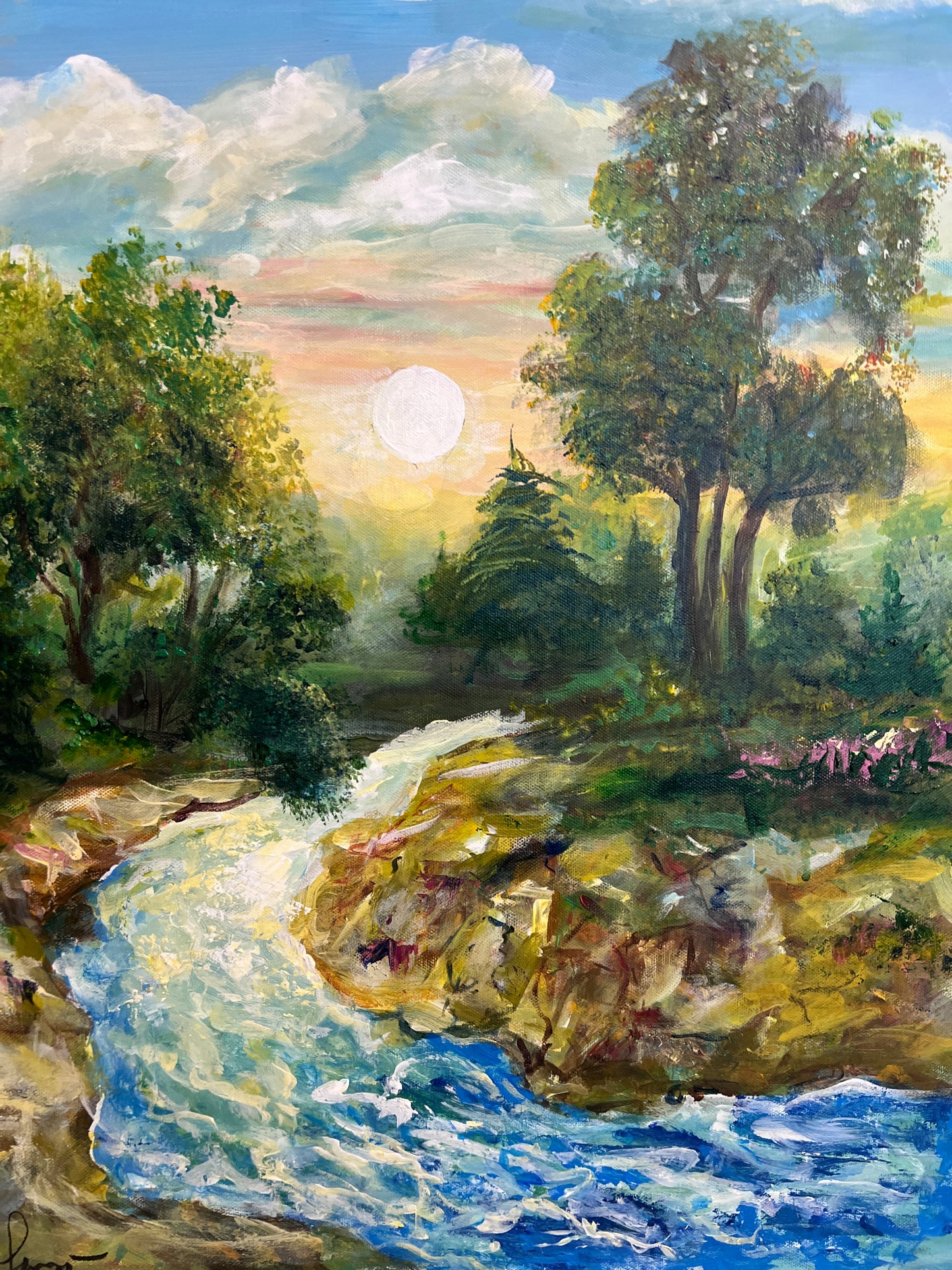 Landscape by Max Shekhter (b. 1938) – Original Oil Painting on canvas, Framed