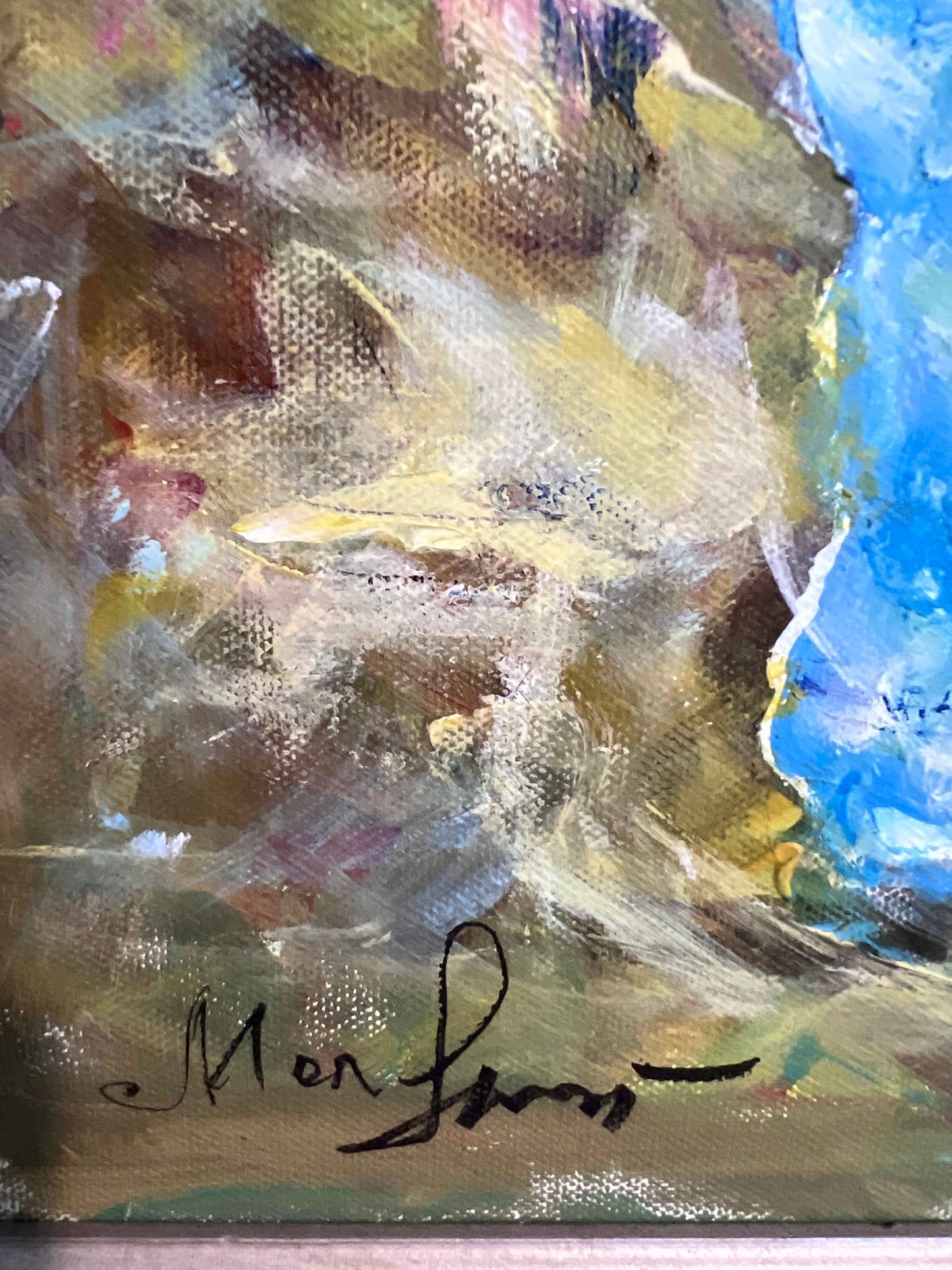 Landscape by Max Shekhter (b. 1938) – Original Oil Painting on canvas, Framed