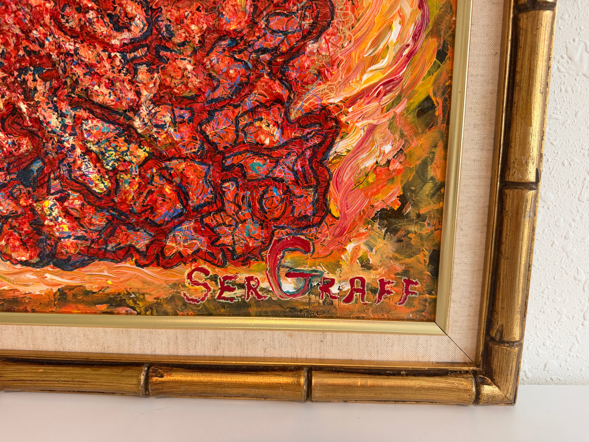 Serg Graff Endorphin Original Textured Acrylic Mixed Media Abstract Art Framed