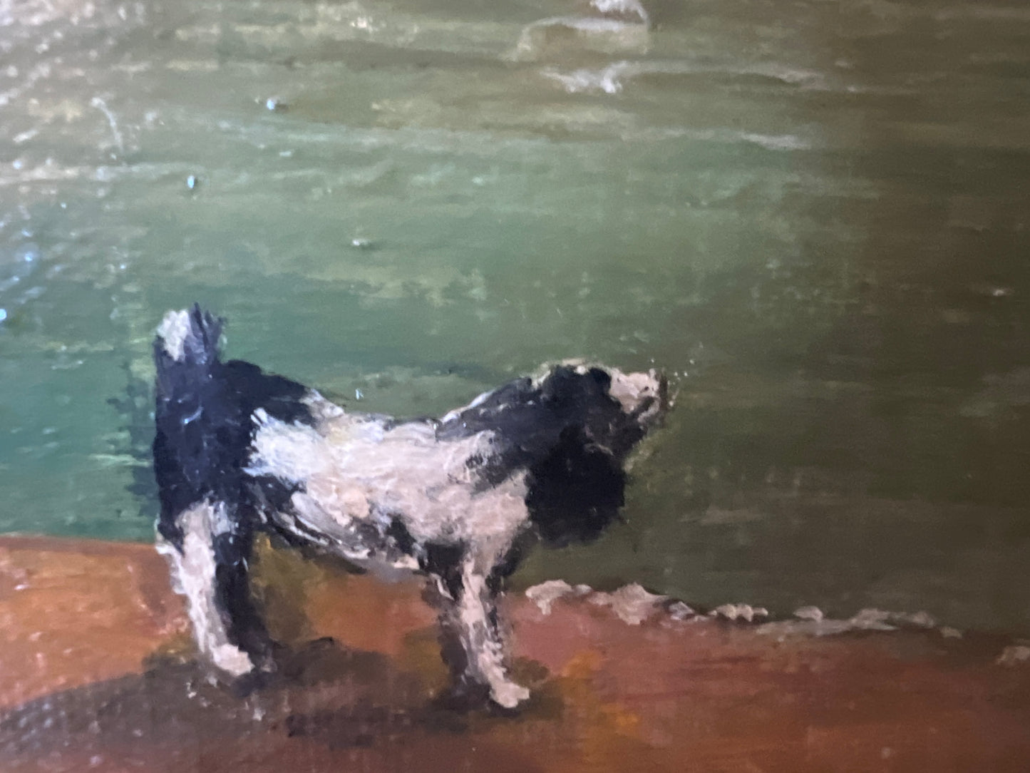 Vintage M. Jaffe English Original Oil Painting Cottage River Scene HorsesFramed