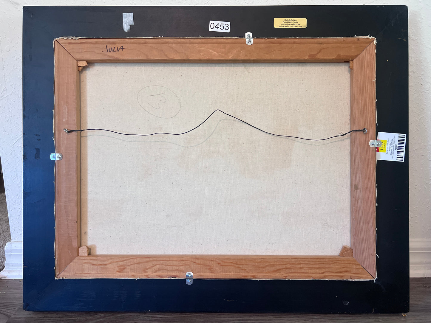 Vintage M. Jaffe English Original Oil Painting Cottage River Scene HorsesFramed