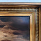 Antique 1906 Dutch Oil Painting Church Landscape Moonlit Scene Signed Framed