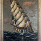 Listed Italian Artist Renato Longanesi Large oil painting on canvas Clipper ship