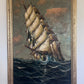 Listed Italian Artist Renato Longanesi Large oil painting on canvas Clipper ship