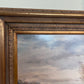Large Vintage Oil Painting River Landscape European Countryside Scene Unsigned