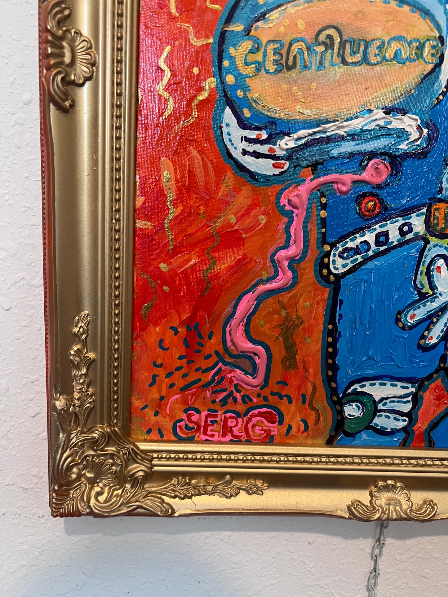 Original Painting on Canvas by Serg Graff, "Alen Inside the Suit ", Cosmic Art