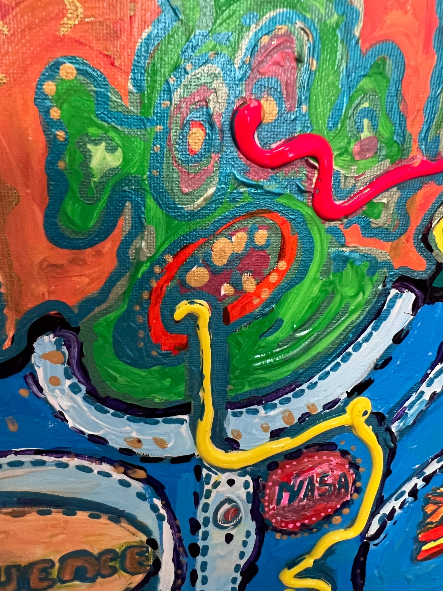 Original Painting on Canvas by Serg Graff, "Alen Inside the Suit ", Cosmic Art